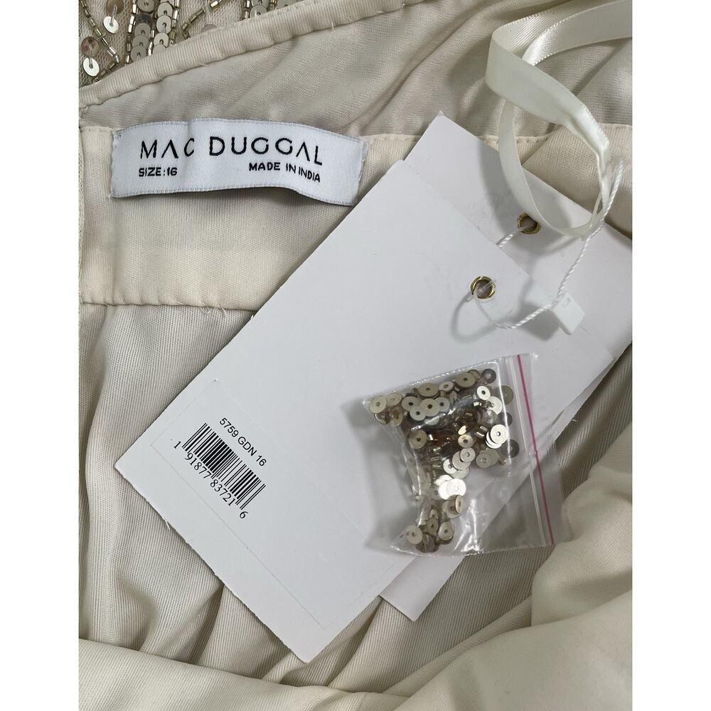 Mac Duggal 5759 Gold Sequined Halter Strap Trumpet Gown Size 16 $498 - Picture 11 of 11